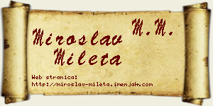 Miroslav Mileta vizit kartica